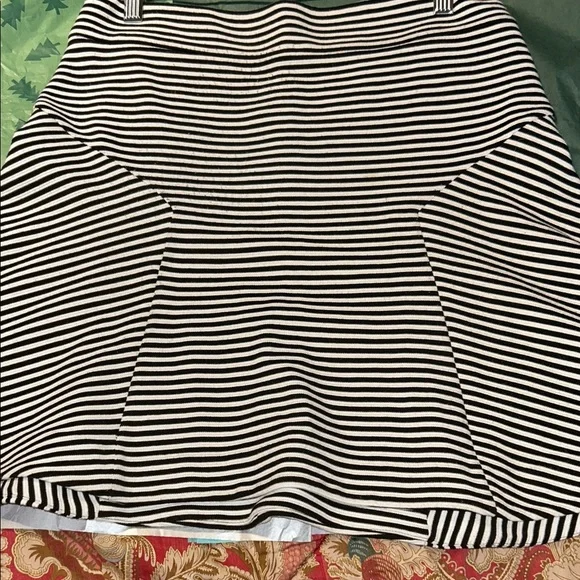 Express Monochrome Striped Skater Skirt - Picture 1 of 5